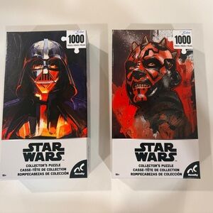 2x Star Wars Collector’s Puzzle 1000pc Darth Vader & Darth Maul - New Sealed